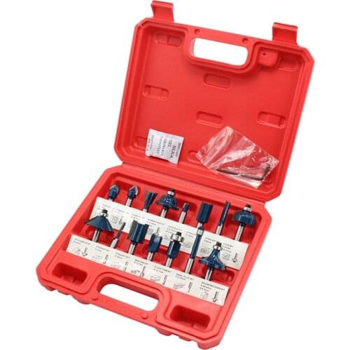 15-Piece/Set Tungsten Carbide Router Bits w/ Storage Case - Woodworking Tools for Home Improvement and DIY