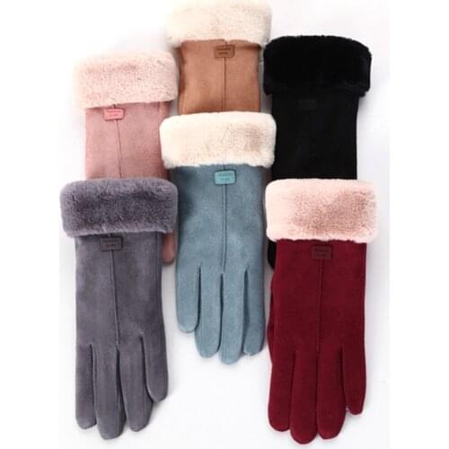 2020 New Fashion Women Gloves Autumn Winter Cute Furry Warm Mitts Full Finger Mittens Women Outdoor Sport Female Gloves Screen