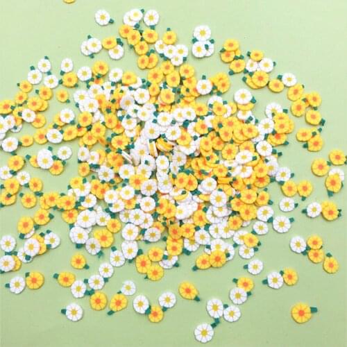 100g Polymer Hot Clay Cute Daisy Sprinkles for Nails Art Craft Slices Slime Material Accessories DIY Making Phone Case Decor