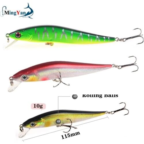 1pcs Hard Minnow Fishing Lure 11.5cm 10g Floating Crankbait Wobblers Isca Artificial Bait for Trout Bass Carp Lures Pesca