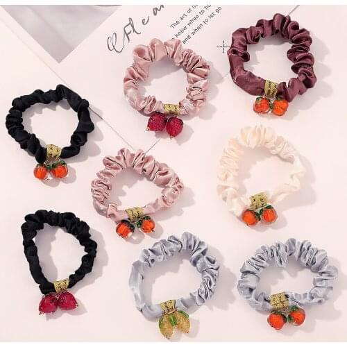 Ruoshui Woman Glass Beads Scrunchie Solid Girls Hair Ties Girls Rubber Band Women Hair Accessories Elastic Hairband Hair Rope