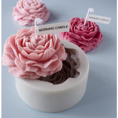 Aromatherapy Candle Mold Handmade Diy Aromatherapy Candle Silicone Mold Large Peony Handmade Soap Model Plaster Mold