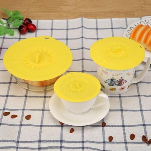 1PC Silicone Cup Lid Anti-Dust Bowl Cover Cup Seals Lids Heat Resistant Sealed Cover Drinkware Accessories