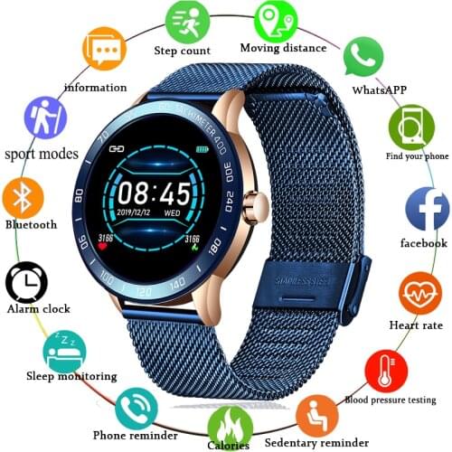 LIGE Fitness Smart Watch Men Running Reloj Heart Rate blood pressure Monitor Bluetooth Pedometer Touch Intelligent Sports Watch