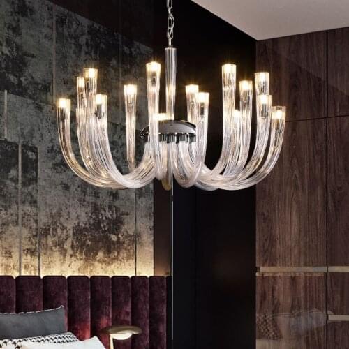 Contemporary Large Chandeliers Modern Clear Glass Chandelier Lighting Semi Flush Ceiling Lights anique Bronze Chandeliers