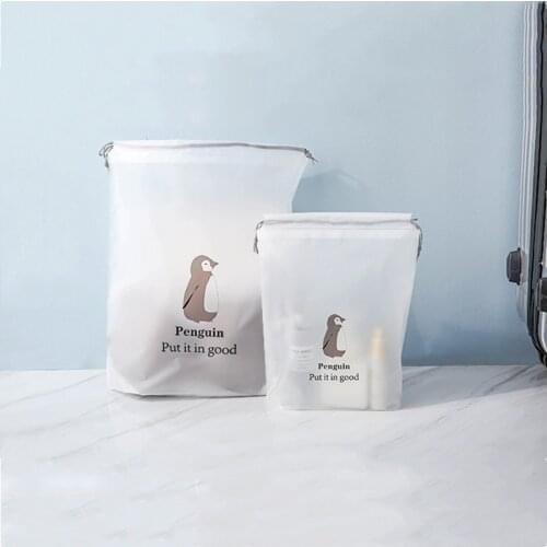 Portable Travel Make Up Storage Waterproof Clothes Shoes Bag Organizer Pouch Plastic Packing Bag Toiletry Wash Drawstring Bag