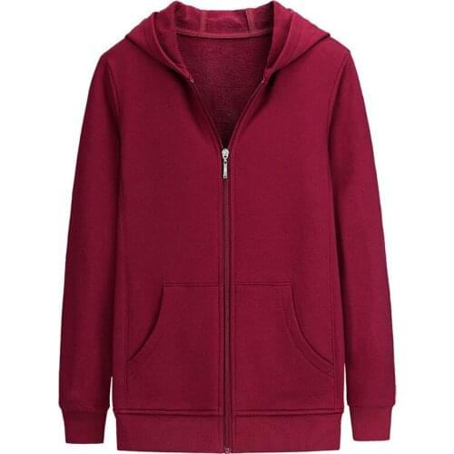Spring Autumn Commuting Women Hoody Thin Style Lady Sweatshirt Thread Terry Cloth Solid Color Harajuku Black Red Pullover Female