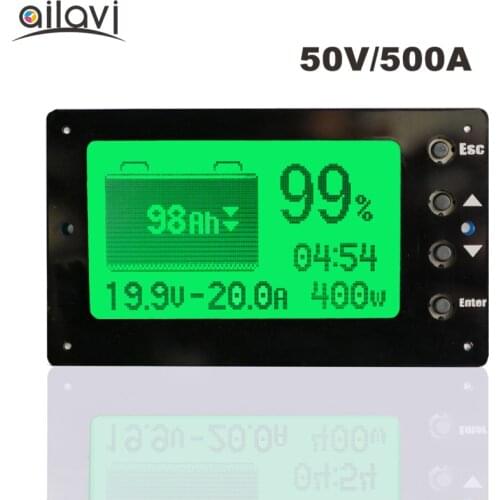 TF03 Large Screen 50V 500A Battery Capacity Tester Lead Acid Polymer / Lifepo4 Battery Capacity Coulomb Meter