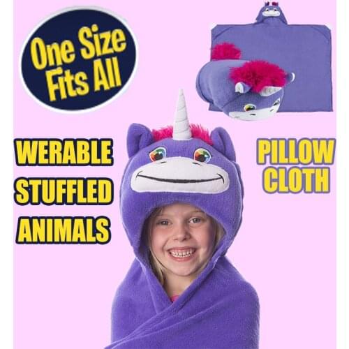 Pets Hoodie Unicorn Hooded Sweatshirt Comfy Kids Huggable Hooded Blanket Animal Shaped Pillow For Children Christmas