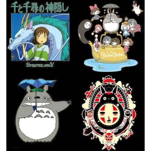 Japanese anime Totoro Patch Iron on Transfer Patches for Clothes DIY T-shirt Applique Heat Transfer Vinyl Stickers Thermal Press