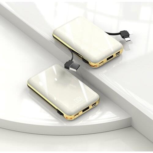 20000mAh Powerbank USB Type C Power Bank Built-in Cable For Huawei iPhone 12 Samsung s20 Xiaomi External Battery Pack Powerbank