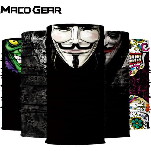 3D Skull Seamless Bandana Skiing Face Mask Running Hiking Cycling Hunting Hunting Snowboard Fishing Breathable Scarf Men Women