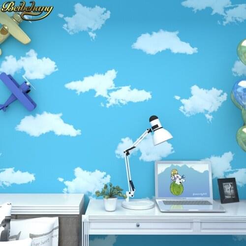 Beibehang papel de parede 3D Blue sky white clouds wallpaper for walls 3D painting wall paper roll Childrens room living room