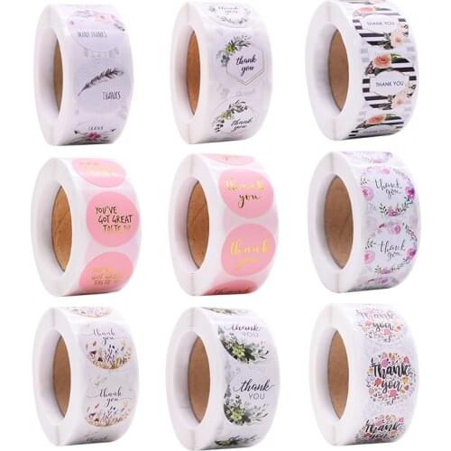 500Pcs 1inch Thank You Label Sticker For Seal Scrapbooking Wedding Party Decor Gift Card Business Packaging Stationery Sticker