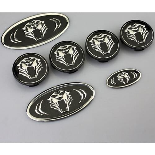 7pcs/set Tiger Head Logo Wheel Cap Sticker + Front Emblem + Rear Emblem Genesis K2 K5 Car Styling