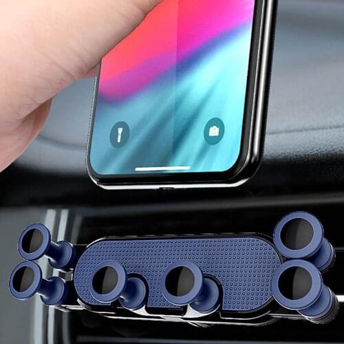 Car Phone Holder For Universal Gravity Linkage Round Mobile Phone Clip Mount Stand Bracket For Samsung Xiaomi Mobile Holder