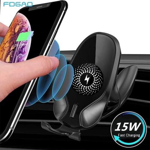 FDGAO 15W Gravity Qi Wireless Car Charger Mount For IPhone 11 Pro XS XR X 8 Fast Charging Phone Holder for Samsung S20 S10 S9 S8
