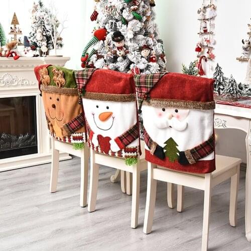 1pc Chair Cover For Christmas Snowman Print Backrest Without Print Suit