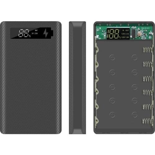 6x18650 Power Bank Case Dual USB QC3.0 PD Fast Charging Battery Box DIY Shell Battery Case Holder Storage Box Charging For 18650