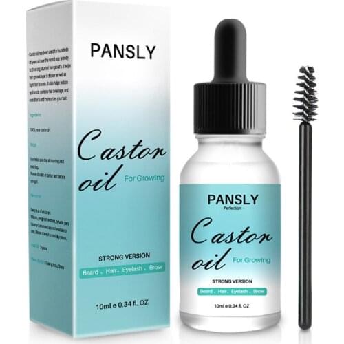 Pure Castor Oil Eyelashes Growth Serum Hair Treatment Eyebrow Fast Growth Liquid Essential Oil Makeup Eyelash Enhancer 10ml