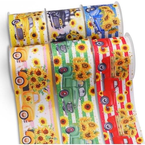 DIY Accessories Popular Flowers Grosgrain Ribbon Printed 10 Yards for bow 57434