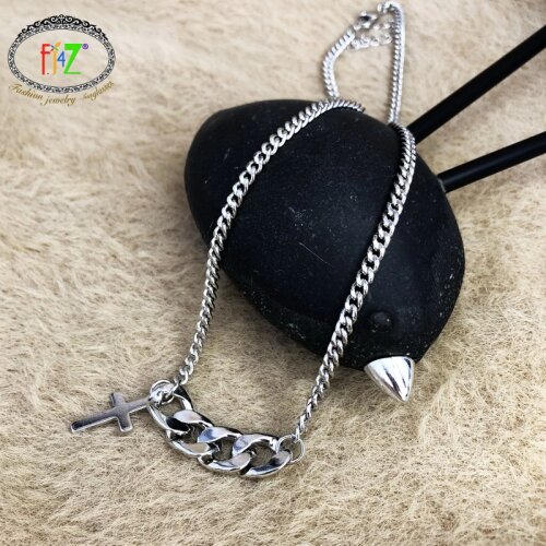 F.J4Z 2021 Trend Necklace for Women Simplicity Cross Pendant Curban Chain False Collar Necklace Pop Lady Gifts Jewelry Dropship