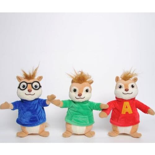 Plush Toy Alvin And The Chipmunks Soft Stuffed Cartoon Animal Toy Birthday Gift For Kids 20cm