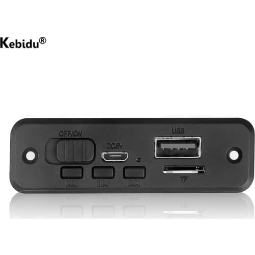 Kebidu DC 5V Bluetooth 5.0 Car MP3 Player Decoder Board 2 x 3W Amplifier Wireless FM Radio Module TF USB AUX Audio Car Kit