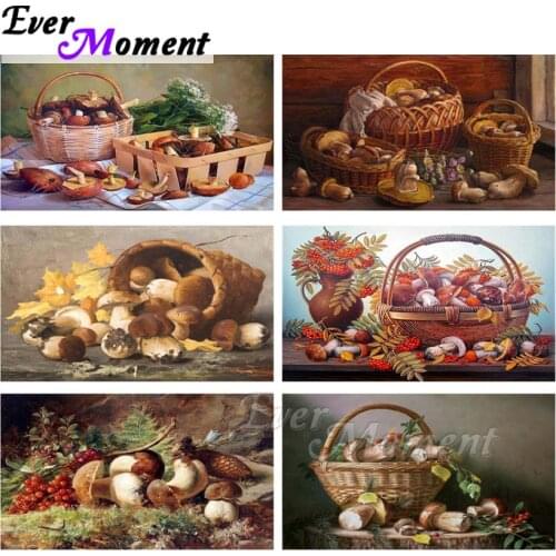 Ever Moment Diamond Painting Kit Full Square Mushroom Basket 5D DIY New Arrivals 2021 Stitch Resin Drills For Giving ASF2255