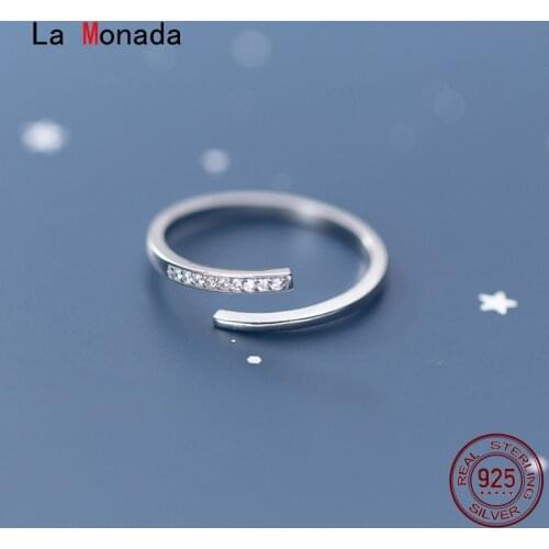 La Monada 52-57mm Women Ring 925 Sterling Silver Beautiful Rings For Women 925 Silver Fine Jewerly Rings Woman Resizable Stone