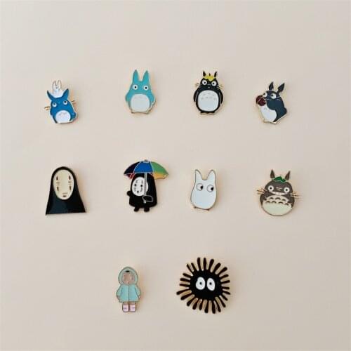 My Neighbour Totoro Metal Brooches Miyazaki Hayao Faceless Man Badge Brooches Pin Clothing Bag Decoration Accessorie for Girls
