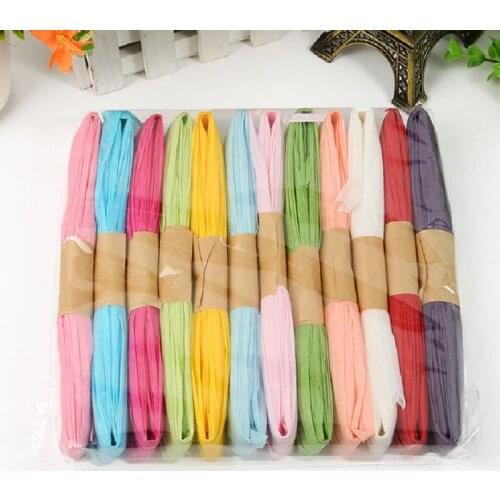 Many Colors Raffia Paper Ribbon Flowers Gifts Craft Scrapbook Packing String Wedding Decor