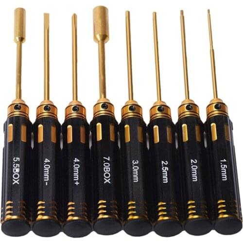Simulation Climbing Car Accessories RC Model High Speed Steel Titanium Plated Hexagon Socket Phillips Screwdriver Set