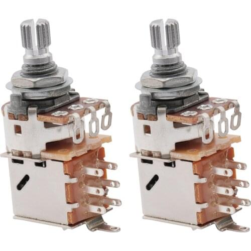 Musiclily Metric 15mm Split Shaft Pots A250k Push Pull Potentiometers (2 Pieces)