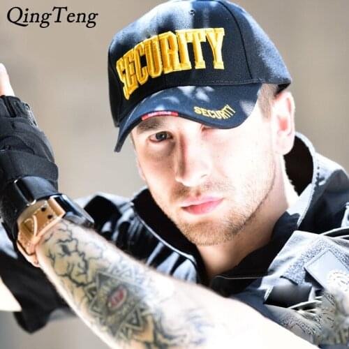 Embroidered Letters Security Men Caps Baseball Snapback Hats Tactical Black Cap Sports Army Dad Gorras Drop Shipping