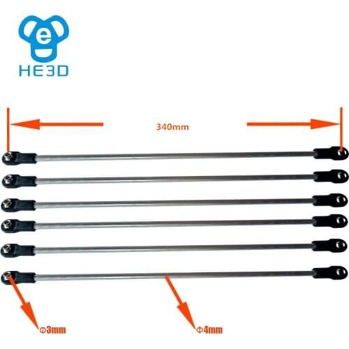 6pcs 3D printer accessories parallel arm delta pull rod set of 6