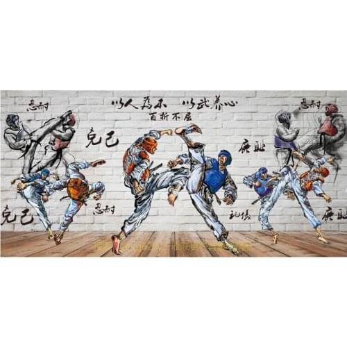 Custom mural 3d photo wallpaper White wall taekwondo cultural fighting home decor living room wallpaper for walls 3 d in rolls