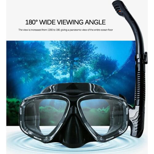 Professional Scuba Diving Mask Silicone Mask Snorkel Anti-Fog Diving Mask Snorkel Full Dry Tube Underwater Swim Equipment