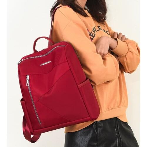 New fashion girl backpack quality Shopping Multi-pocket backpack waterproof anti-theft Nylon simple college wind bag youth
