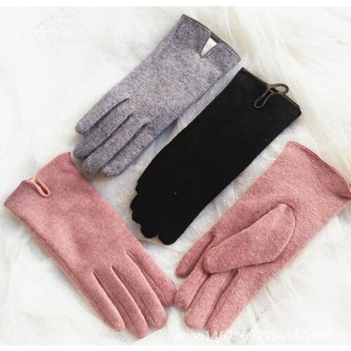 2018 Gloves women cashmere touch screen gloves winter double warm thinker female five finger women mittens guantes