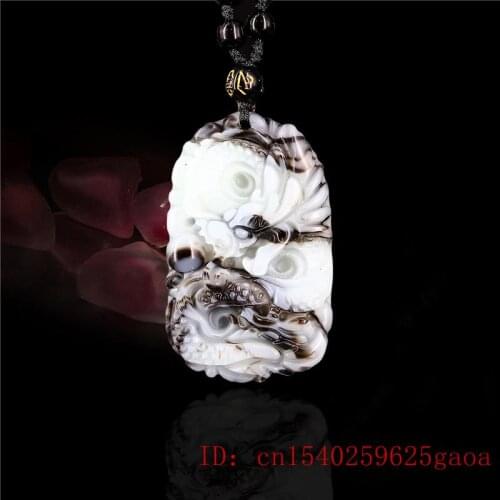 Jade Dragon Pendant Fashion Jadeite Charm Natural Jewelry Chinese Amulet Women Necklace Men Gifts Carved for