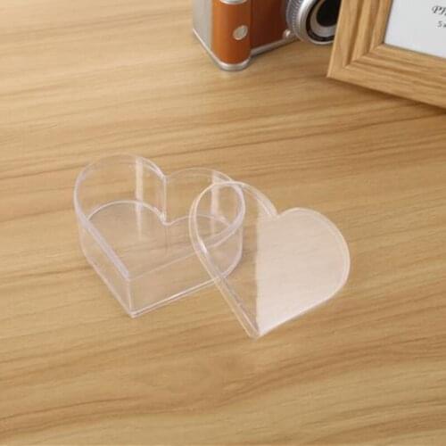 Clear Heart Plastic Storage Box Case Jewelry Containers Mini Rangement Organizer Beads Saundries F20173353