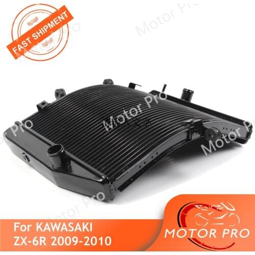 Radiator For Kawasaki Ninja ZX6R 2009 2010 Cooling Cooler Motorcycle Replacement Accessories ZX-6R ZX 6R 09 10 Aluminum Black