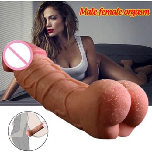 Realistic Penis Enlarger Sleeve Soft Dildo Vagina Pocket Pussy Penis Sleeve Cock Extender Sex Toy Gay Masturbator For Men Women