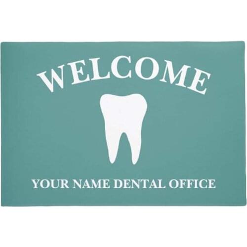 Custom dental practice door mat with tooth logo Home Decoration Entry Non-slip Door Mat Rubber Washable Floor Home