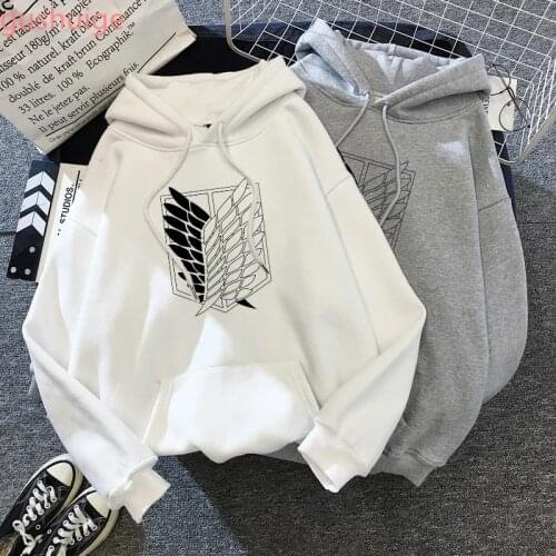 90s Japanese Anime Attack on Titan Shingeki No Kyojin Graphic Hoodies Men Unisex Oversized Funny Cartoon Sweatshirt Hoody Male
