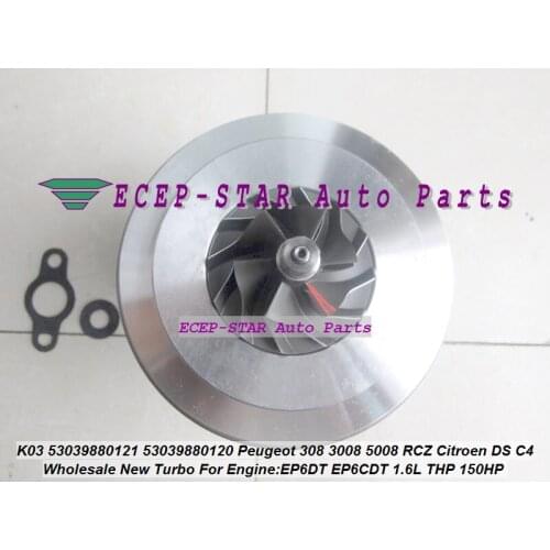 Turbo CHRA Cartridge K03 53039880121 53039700121 Turbocharger For Peugeot 207 308 3008 5008 RCZ For Citroen C4 DS 3 EP6CDT 1.6L