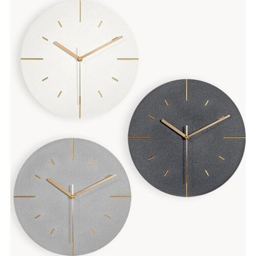 Nordic Unique Wall Clock Cement Simple Art Stylish Wall Watches Vogue Living Room Modern Design Montre Mural Home Decor AC50AL