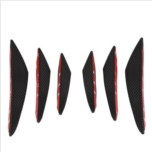 6pcs universal front bumper lip diffuser shunt fin deflector car modification universal spoiler bumper stickers 6 pieces