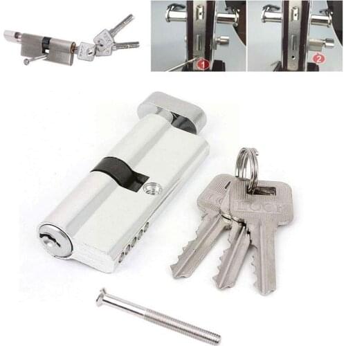 70mm Door Lock Core With 3 Keys Screw Anti-Theft Anti-Drill Interior Security Lock Lock For Home Cylinder Core V2H4